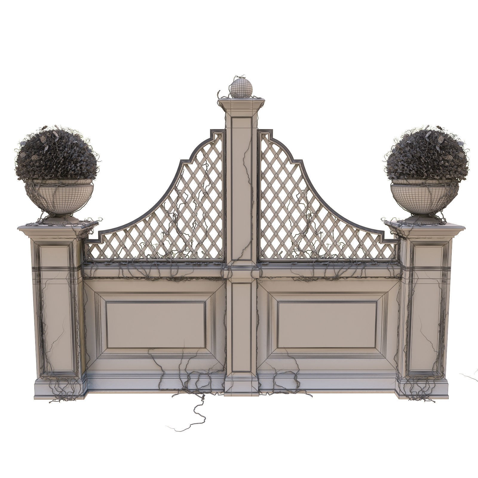 Pergola for the park 3D model_13