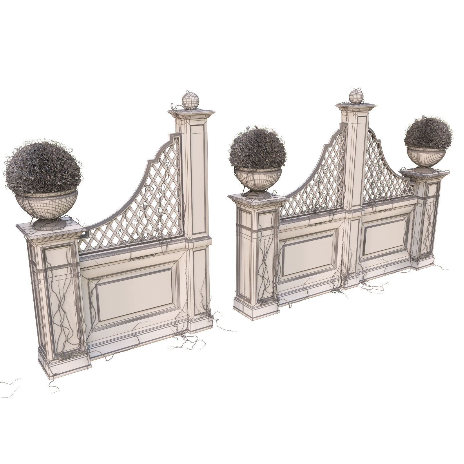 Pergola for the park 3D model_21