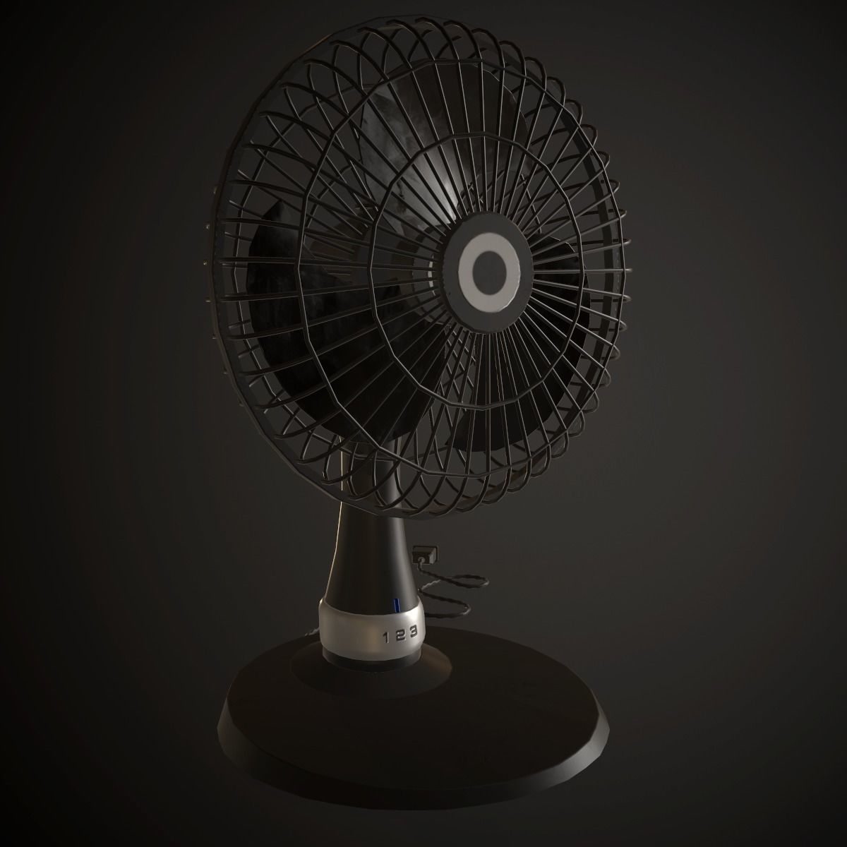 Table Fan  Low-poly 3D model_4