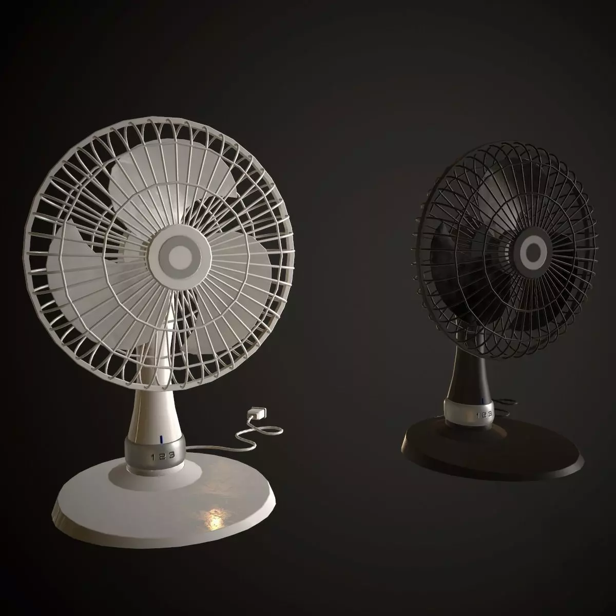 Table Fan  Low-poly 3D model_0