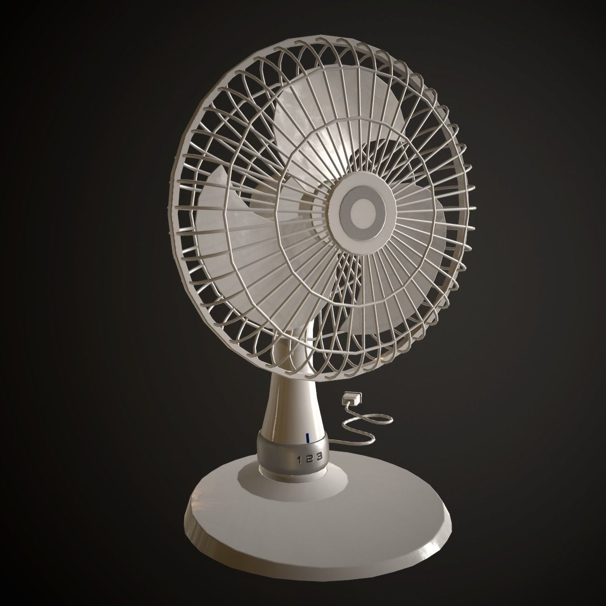 Table Fan  Low-poly 3D model_1