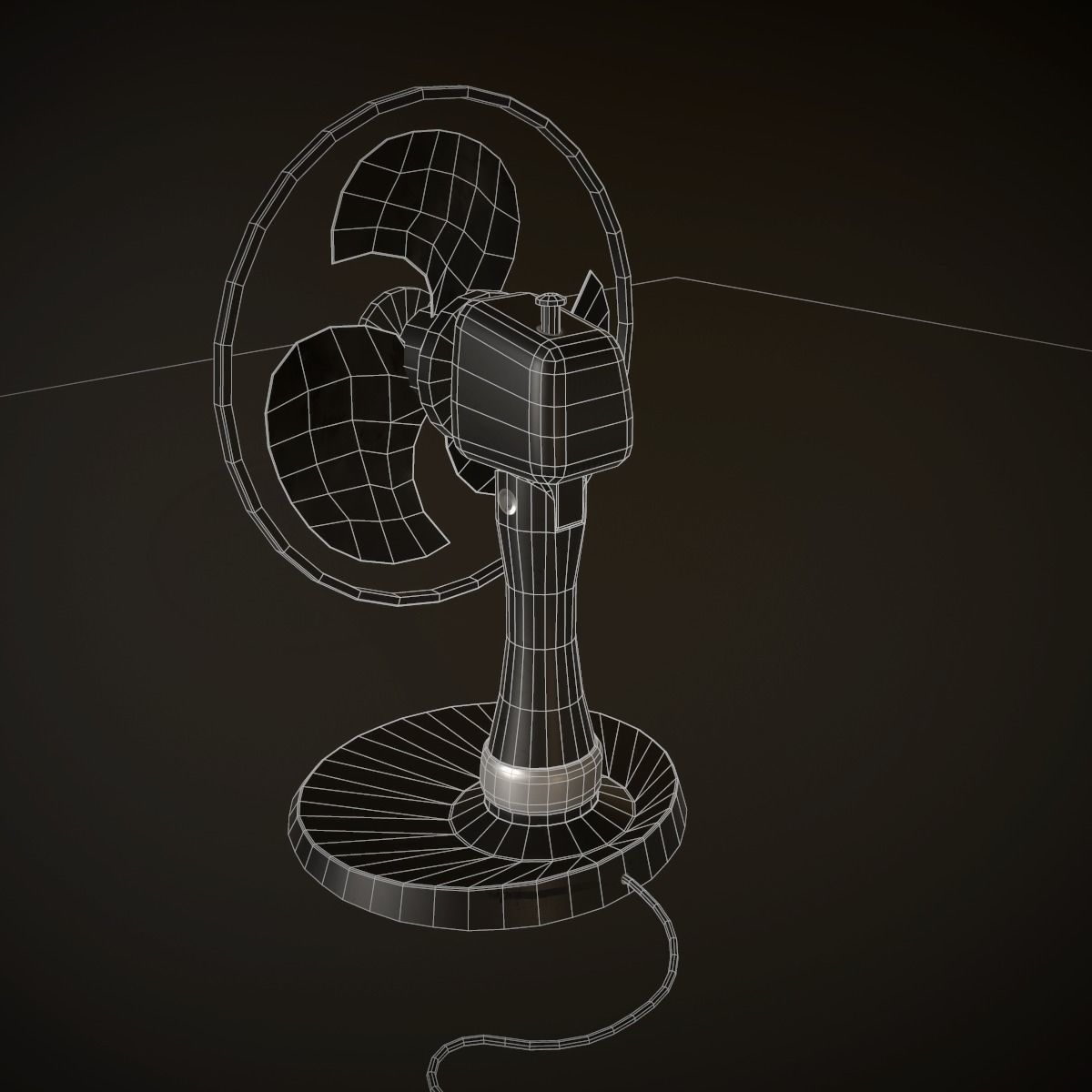 Table Fan  Low-poly 3D model_9