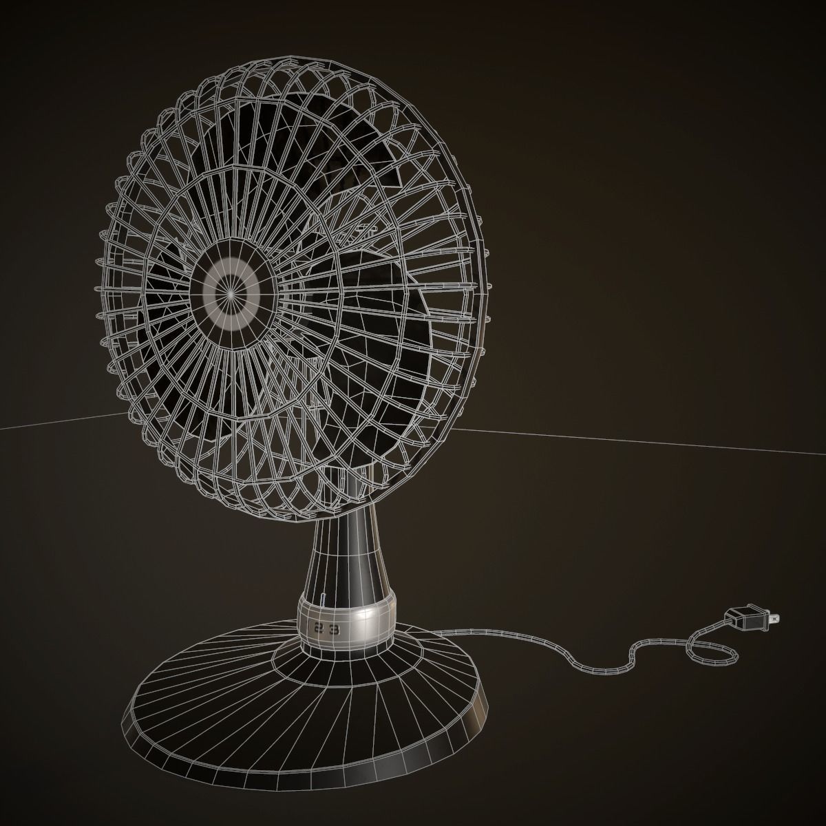 Table Fan  Low-poly 3D model_7