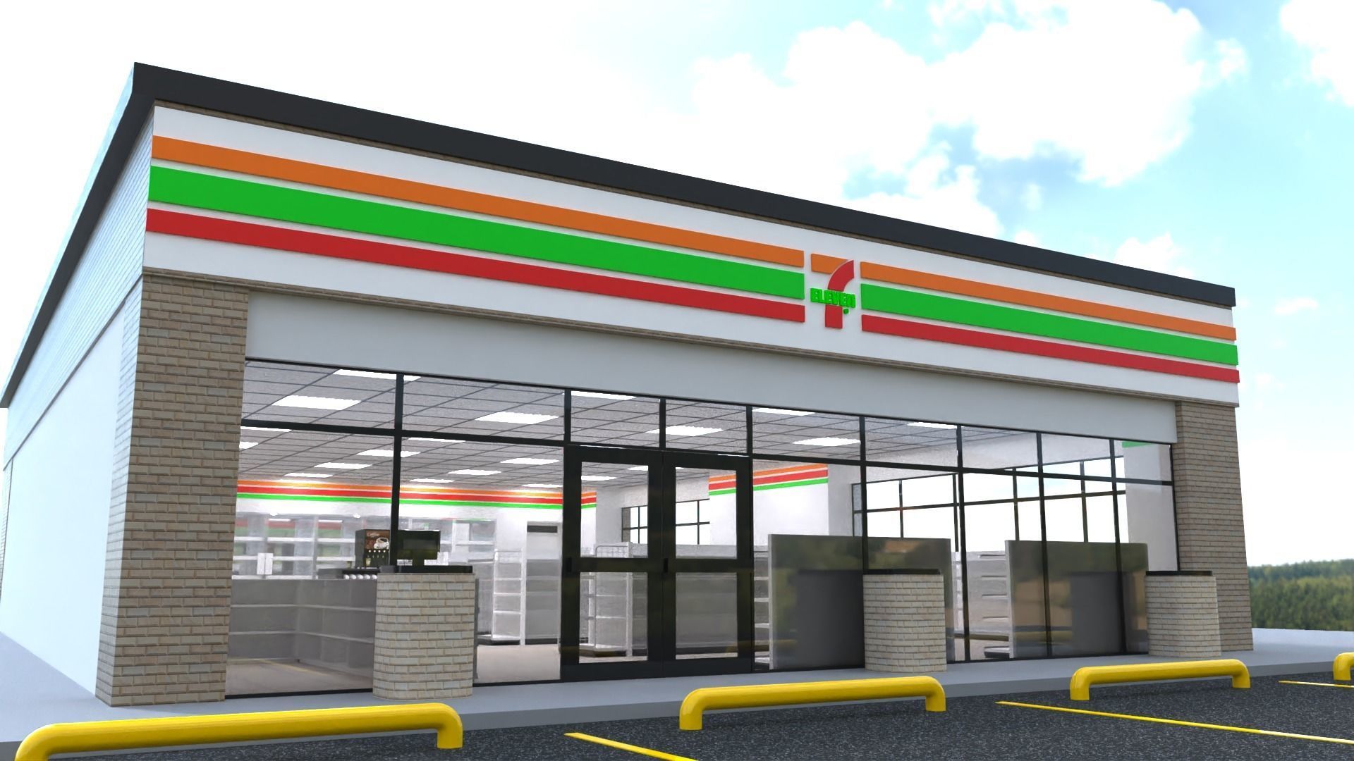 Seven Eleven - Convenience Store 3D model_2