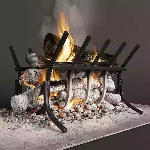 The Fire fireplace with logs and