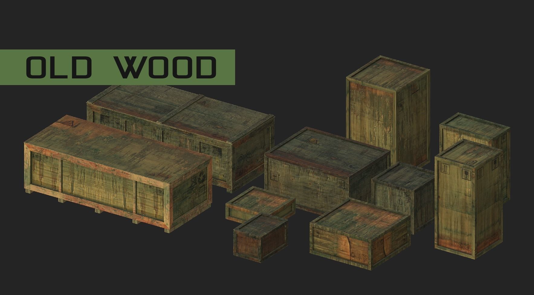 apocalyptic interior cargo transport crates pack Low-poly 3D model_4