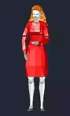 Woman pixel art of in dress