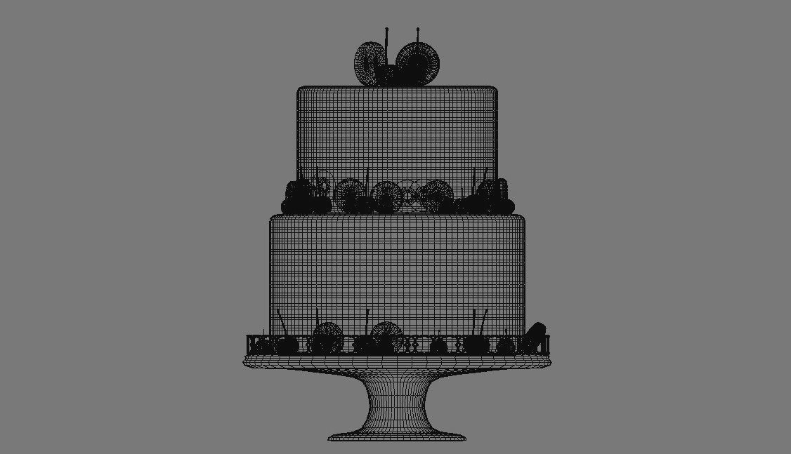 Chocolate Cookie Cake  Low-poly 3D model_14