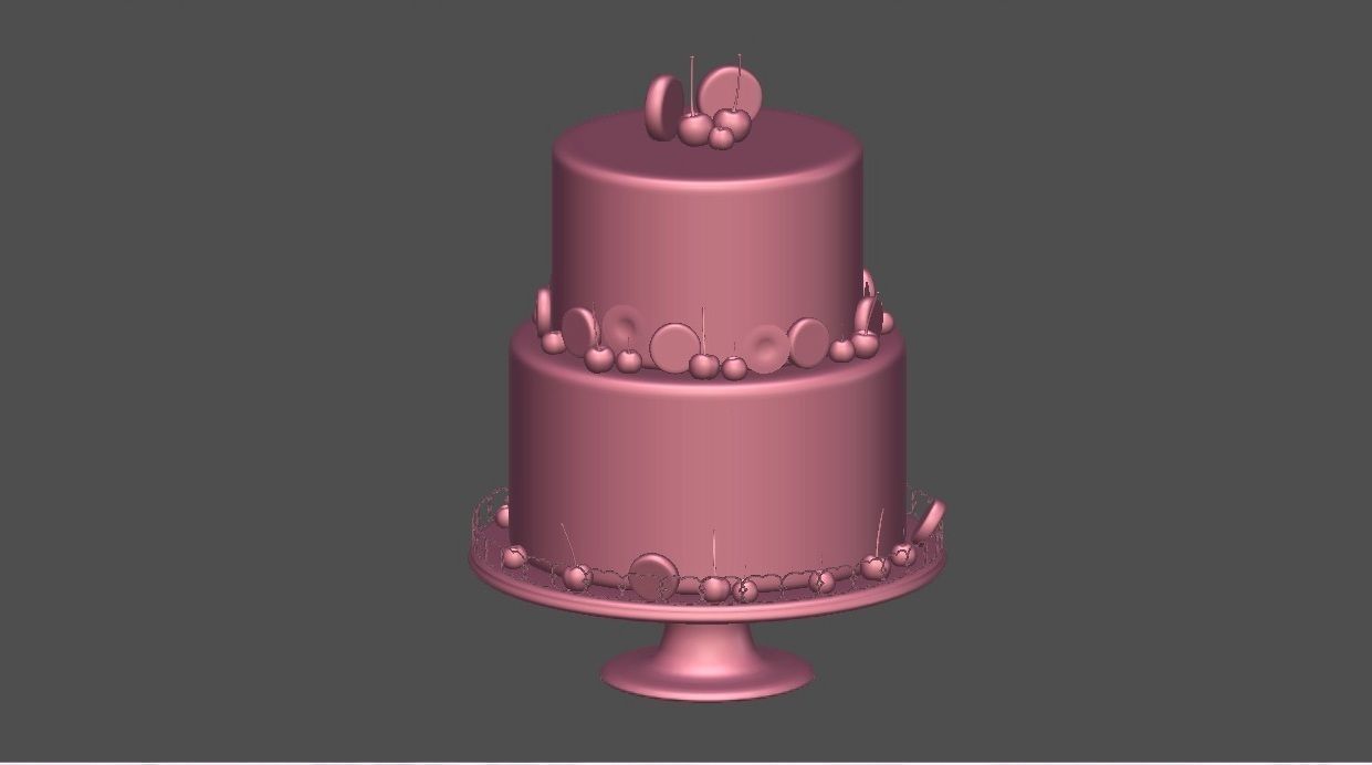 Chocolate Cookie Cake  Low-poly 3D model_6