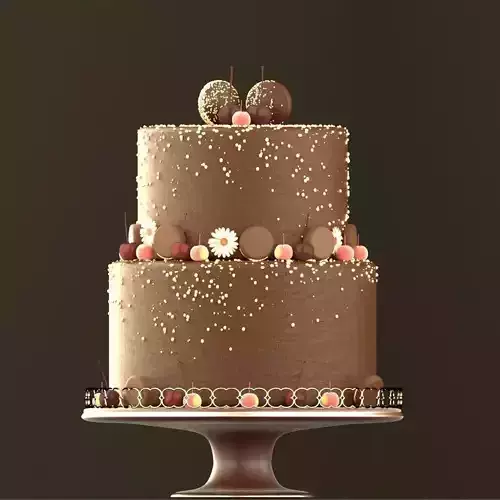 Chocolate Cookie Cake  Low-poly 3D model