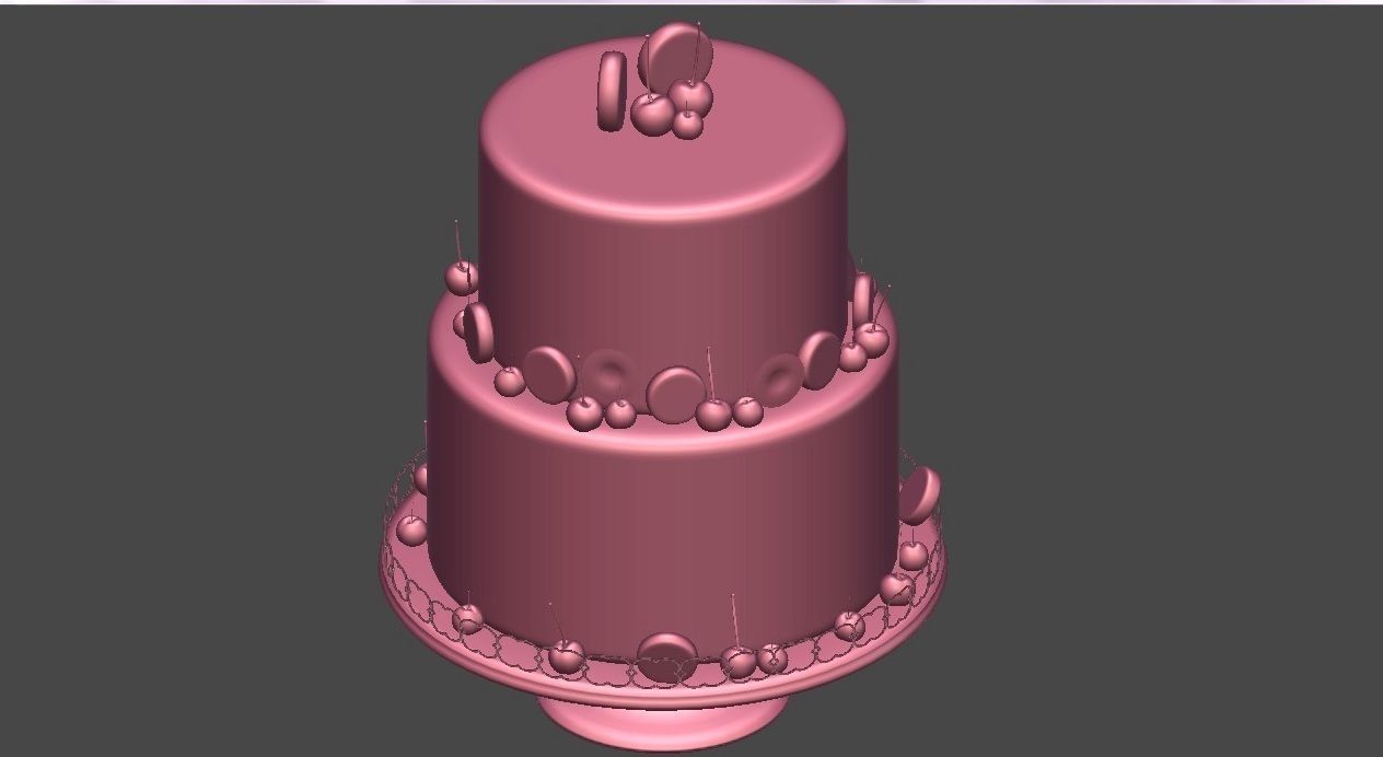 Chocolate Cookie Cake  Low-poly 3D model_7