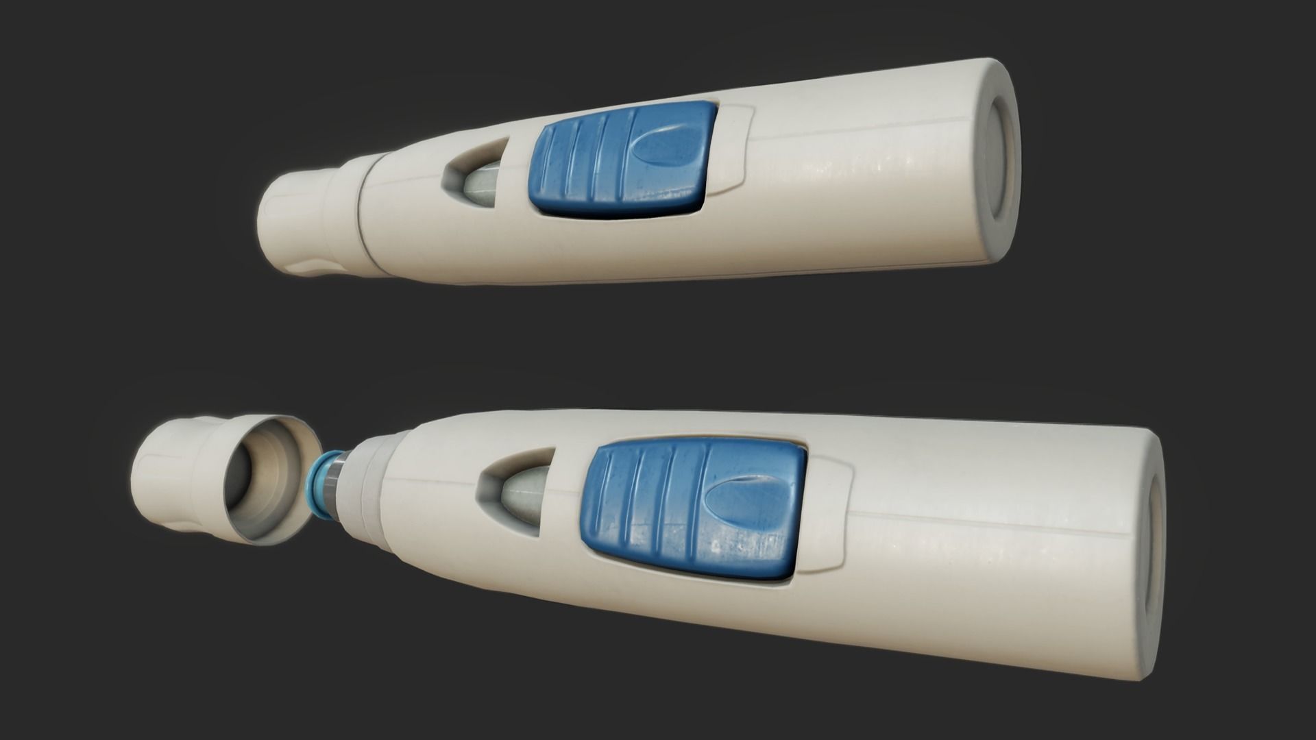 Autoinjector PBR medical device Low-poly 3D model_2