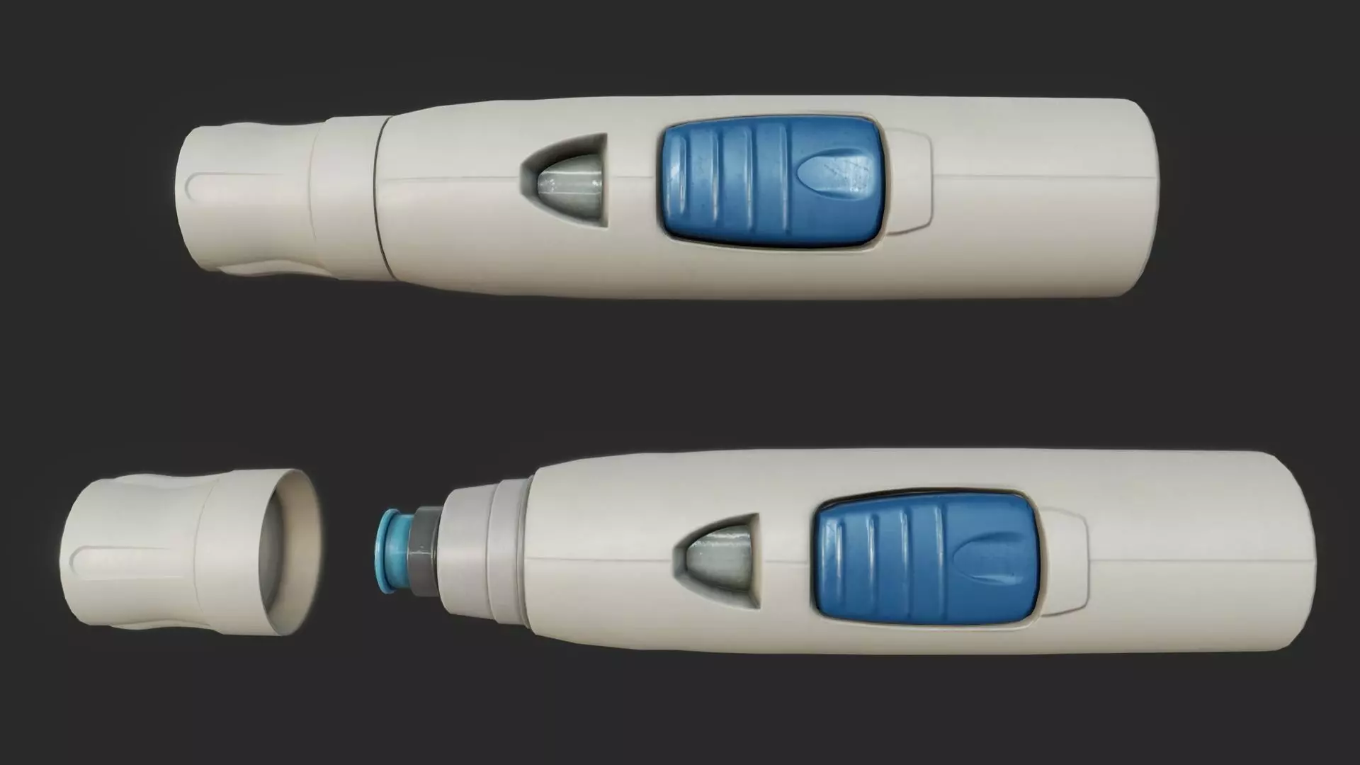 Autoinjector PBR medical device Low-poly 3D model_0