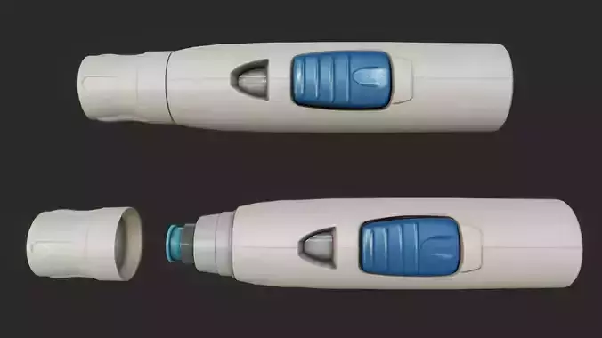 Autoinjector PBR medical device Low-poly 3D model