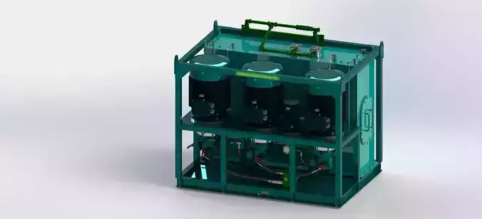 Hydraulic Power Unit 3x90kW 3D model