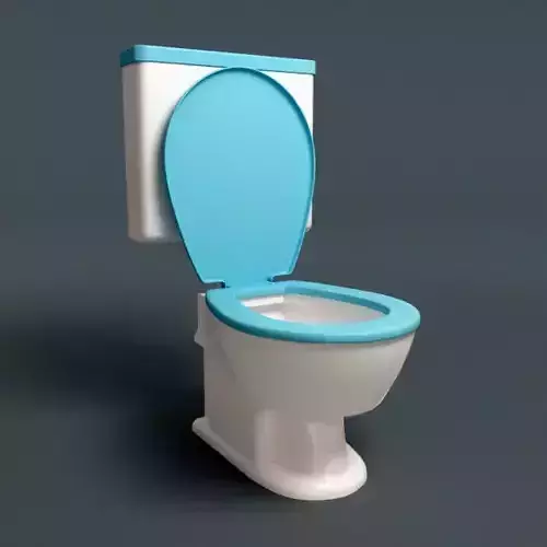 European Lavatory Low-poly 3D model
