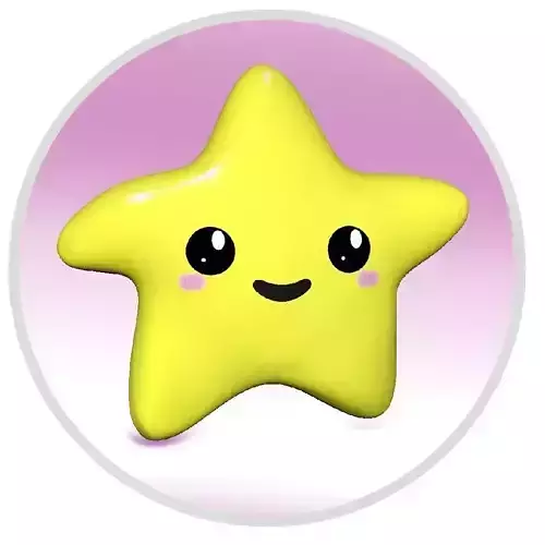 Cute Star  Rigged  Animated Unity ready Low-poly 3D model