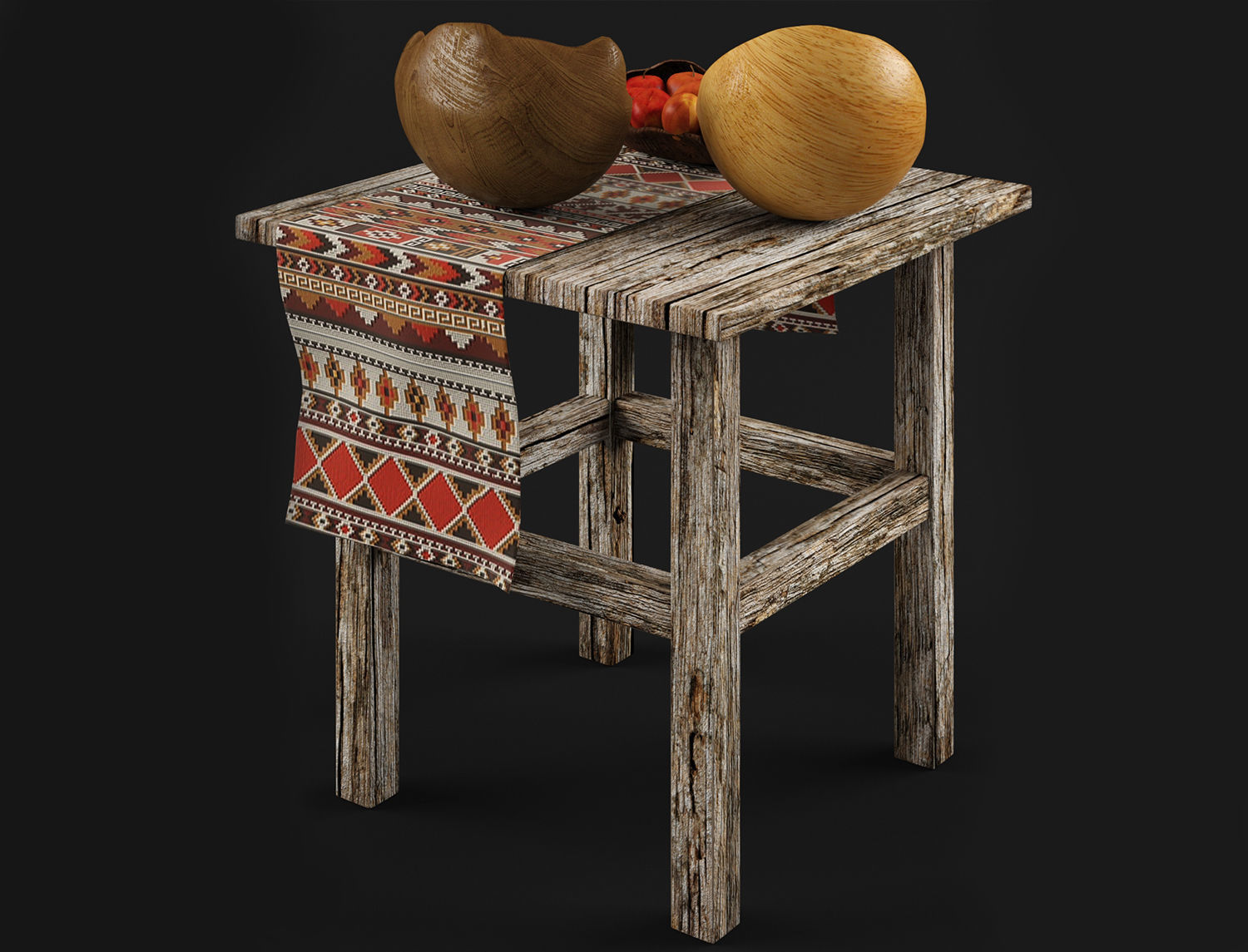 Fruits Tucker Robbins Bowl Low-poly 3D model_1