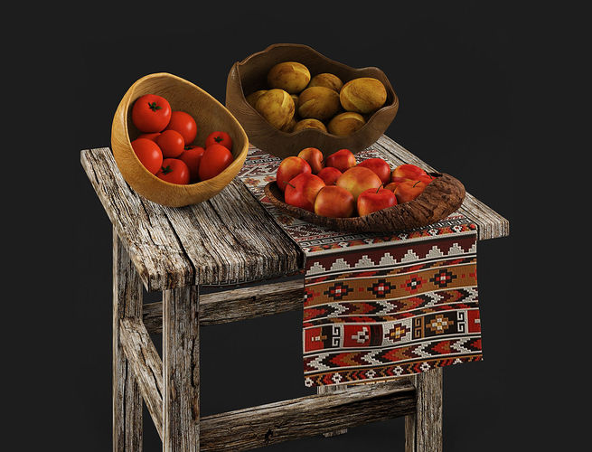 Fruits Tucker Robbins Bowl Low-poly 3D model