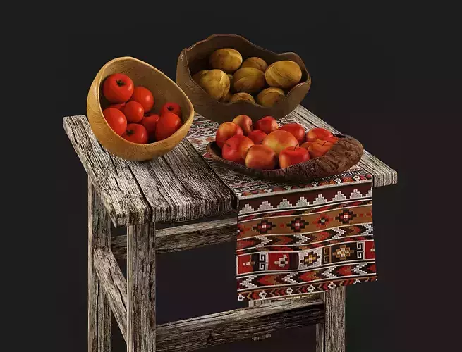 Fruits Tucker Robbins Bowl Low-poly 3D model