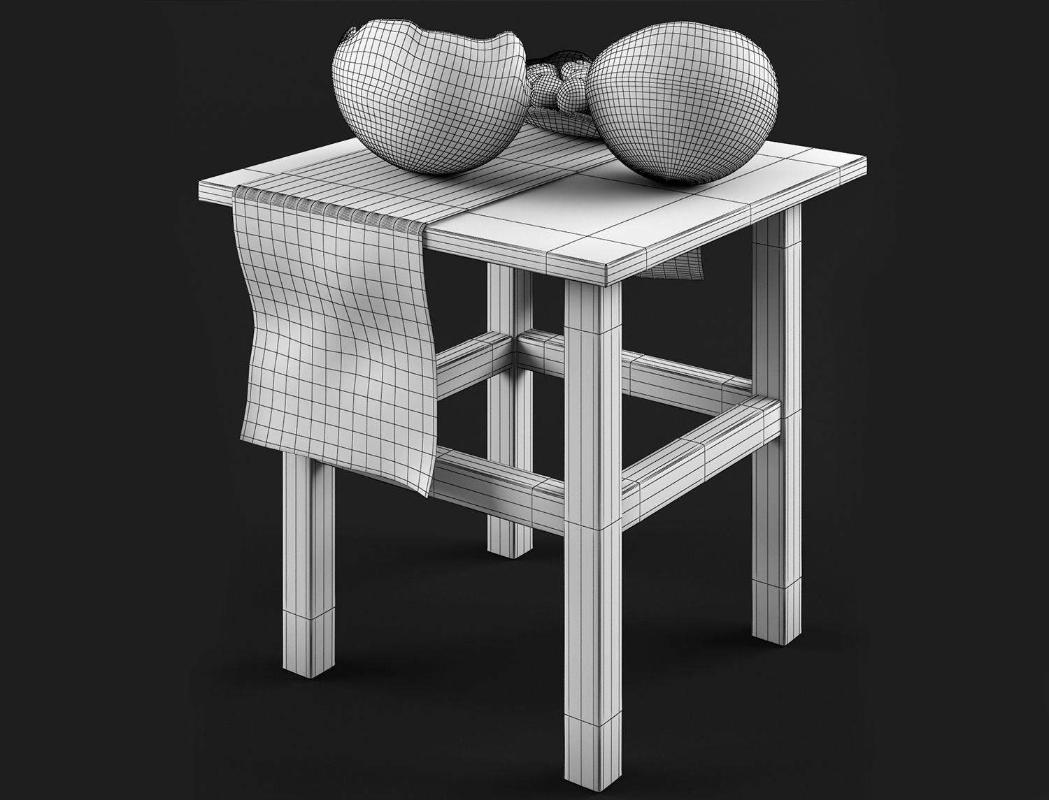 Fruits Tucker Robbins Bowl Low-poly 3D model_4