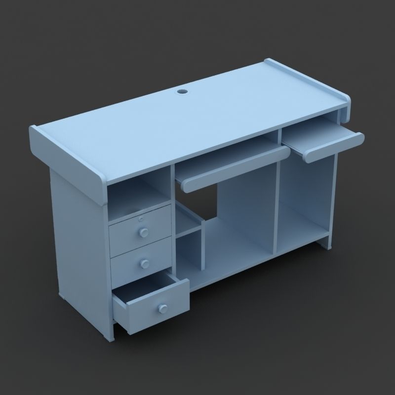 Computer Table 3D model_5