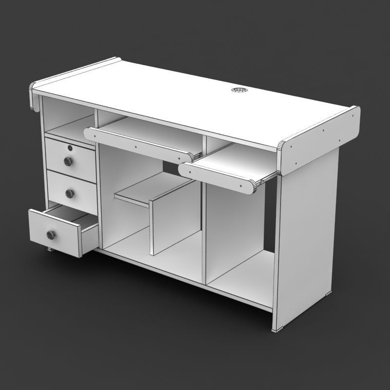 Computer Table 3D model_6