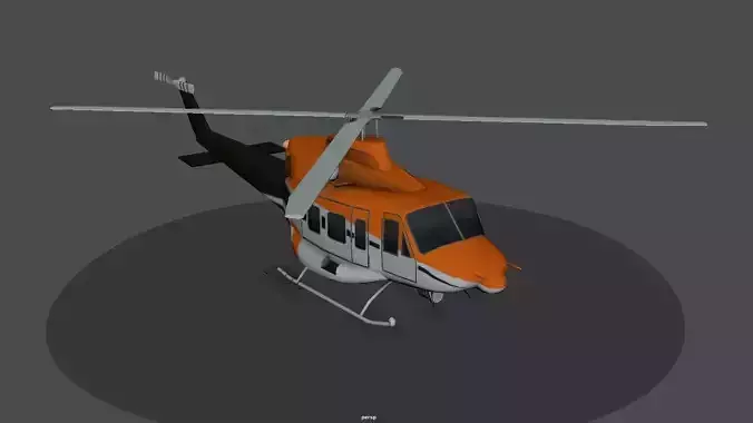 Bell 412 Helicopter low poly game and VR ready