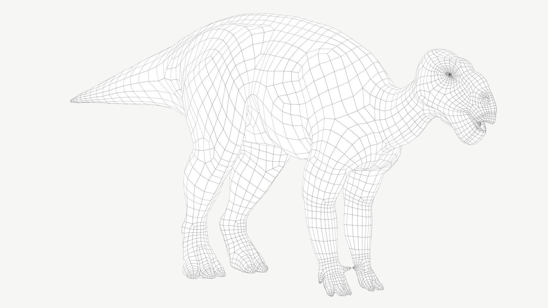 Iguanodon dinosaur Low-poly 3D model_2