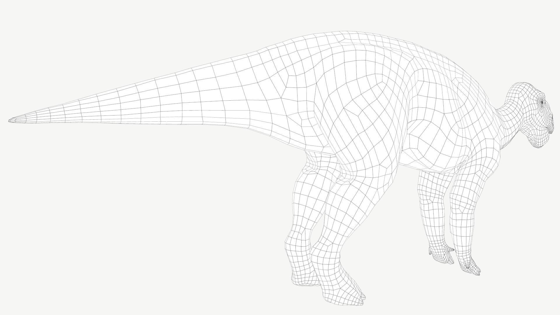 Iguanodon dinosaur Low-poly 3D model_6