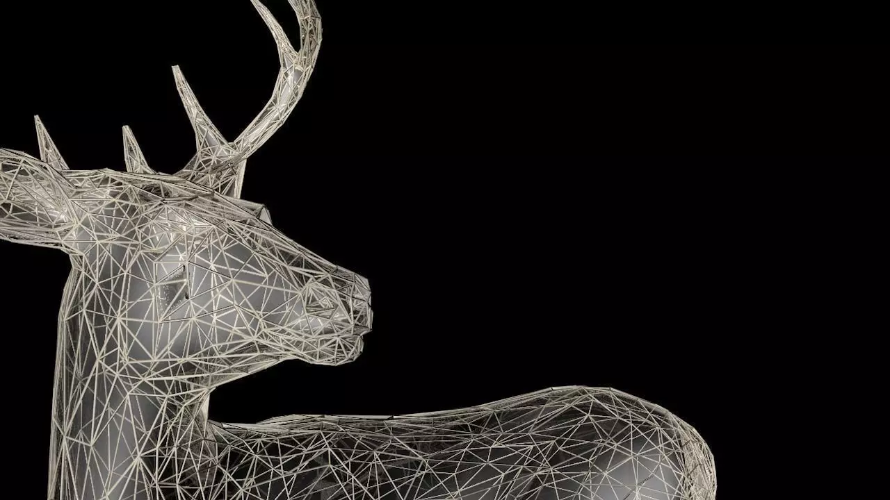 Deer glass Free low-poly 3D model