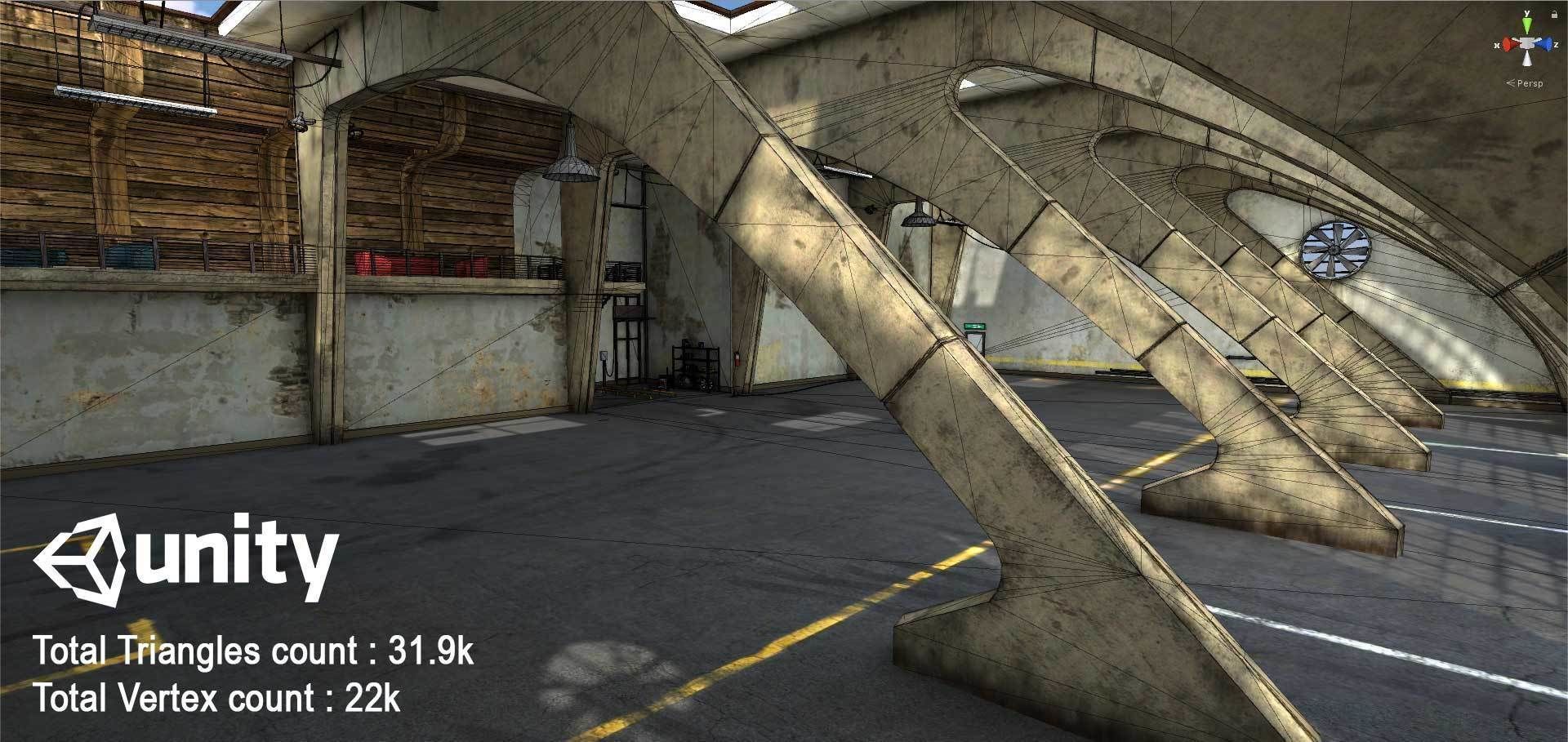 Warehouse unity car park Low-poly 3D model_1