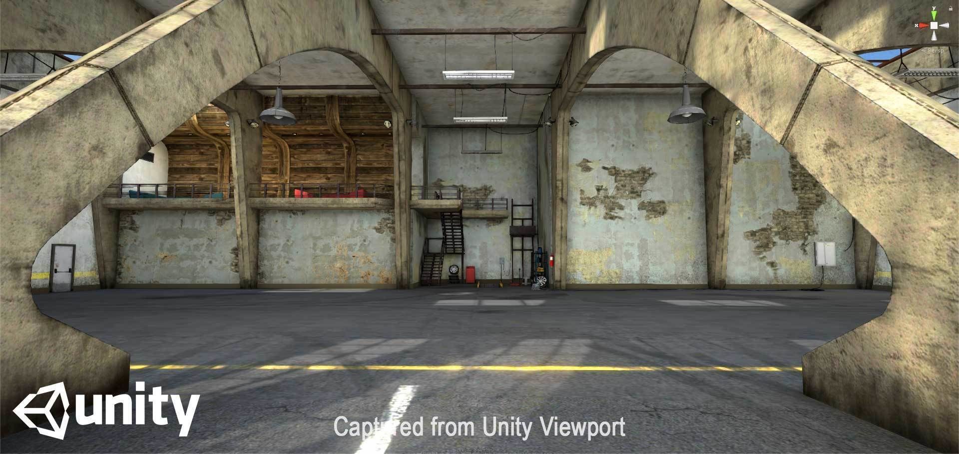 Warehouse unity car park Low-poly 3D model_3