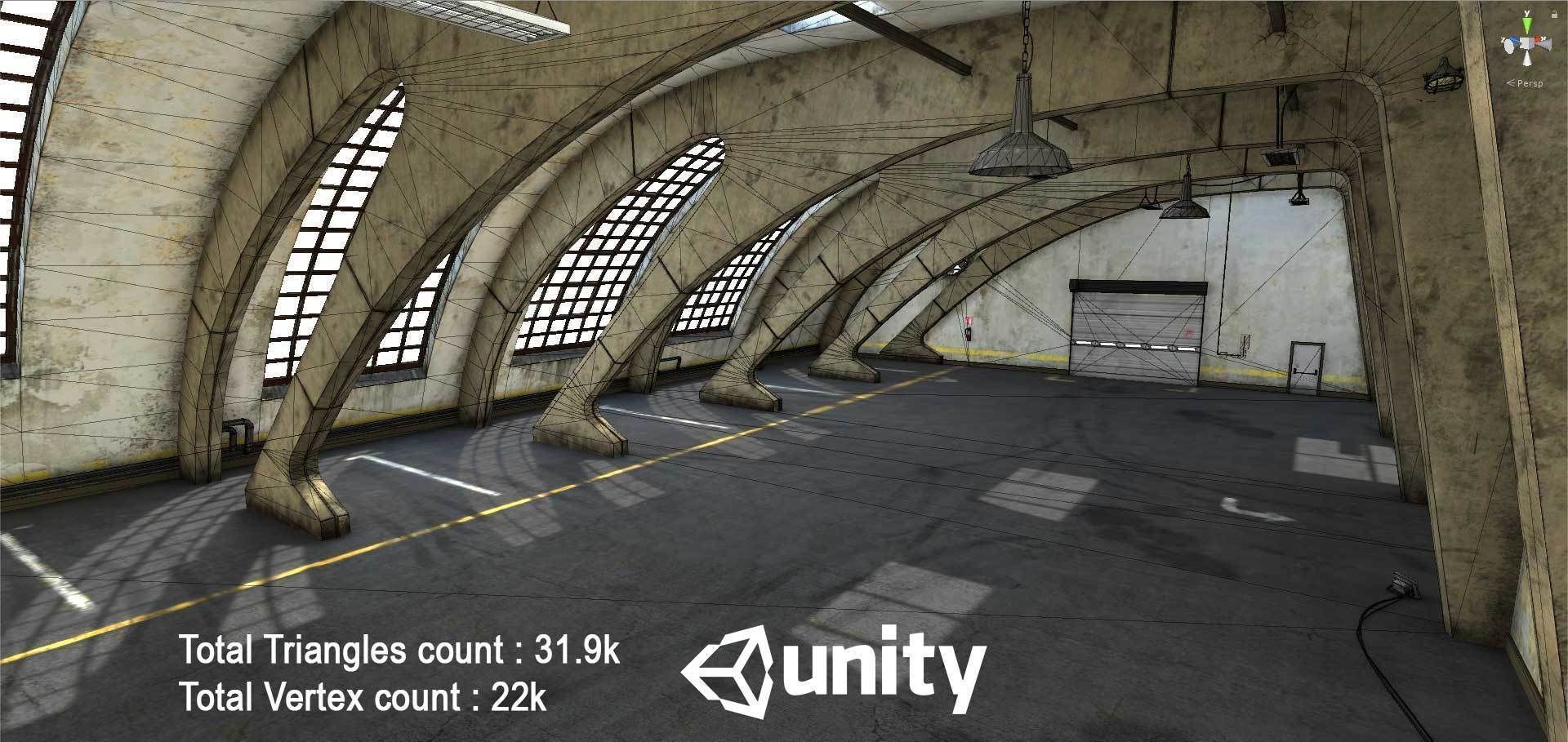 Warehouse unity car park Low-poly 3D model_8