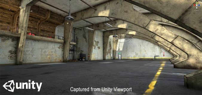 Warehouse unity car park Low-poly 3D model