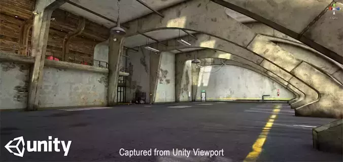Warehouse unity car park Low-poly 3D model