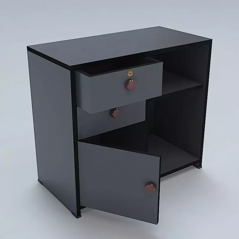 Cabinet nightstand with two drawers 3D model
