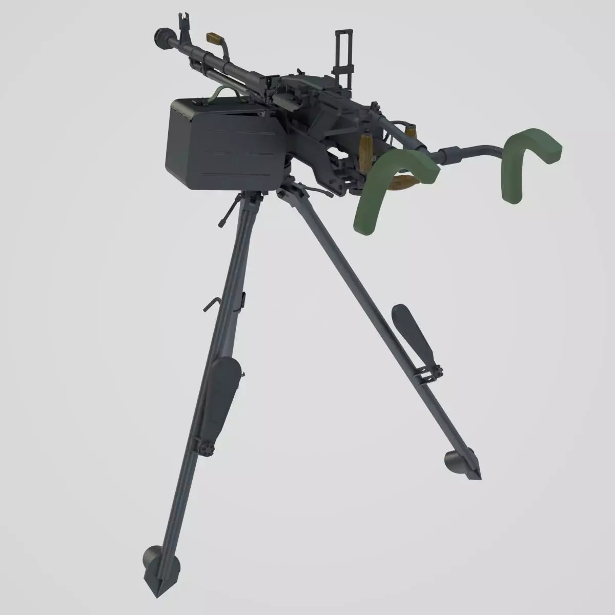 DSHK Machine Gun  with inner part 3D model_0