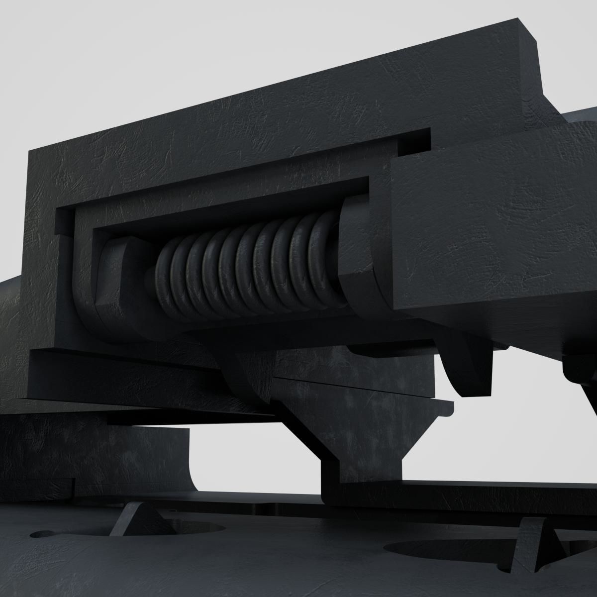 DSHK Machine Gun  with inner part 3D model_10