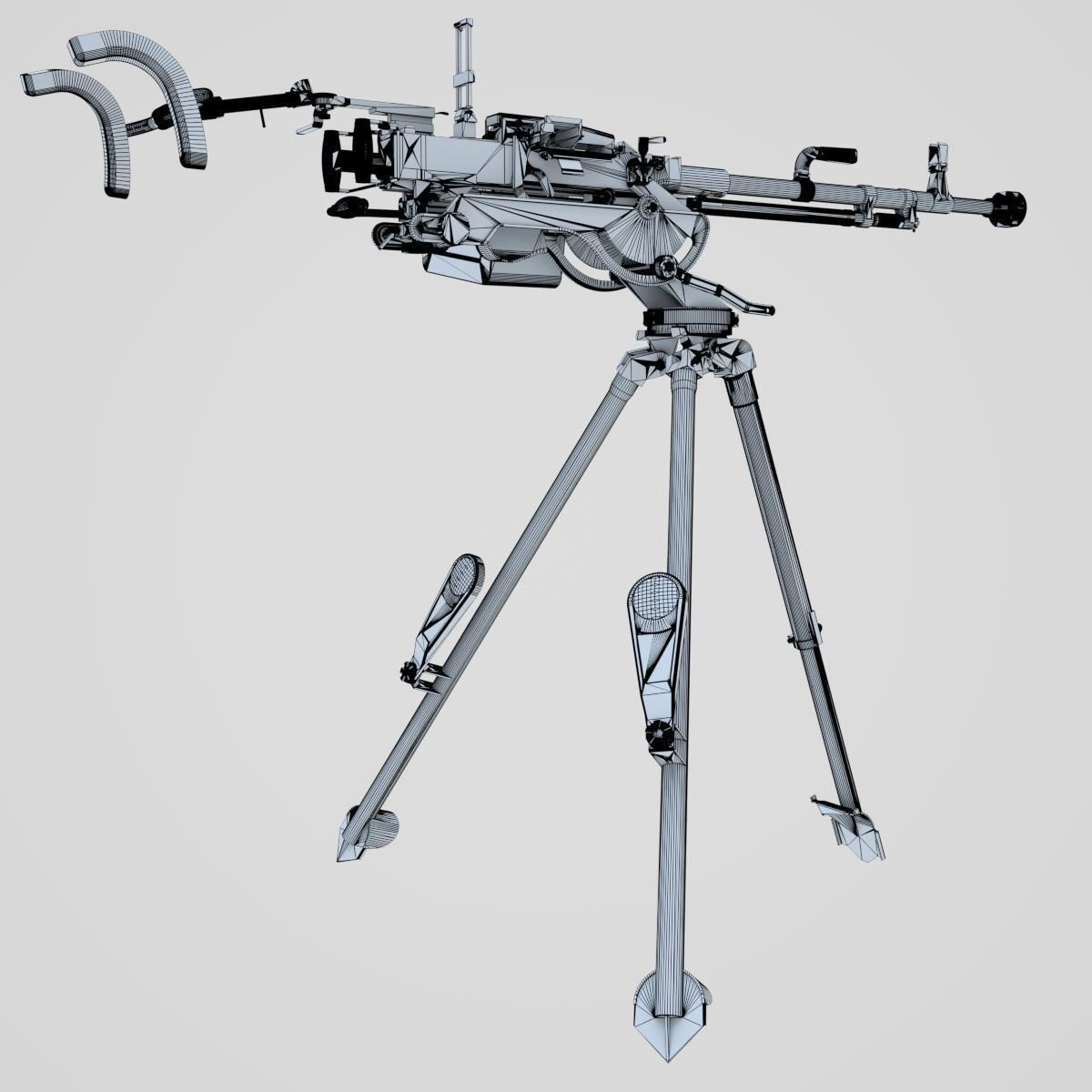 DSHK Machine Gun  with inner part 3D model_22