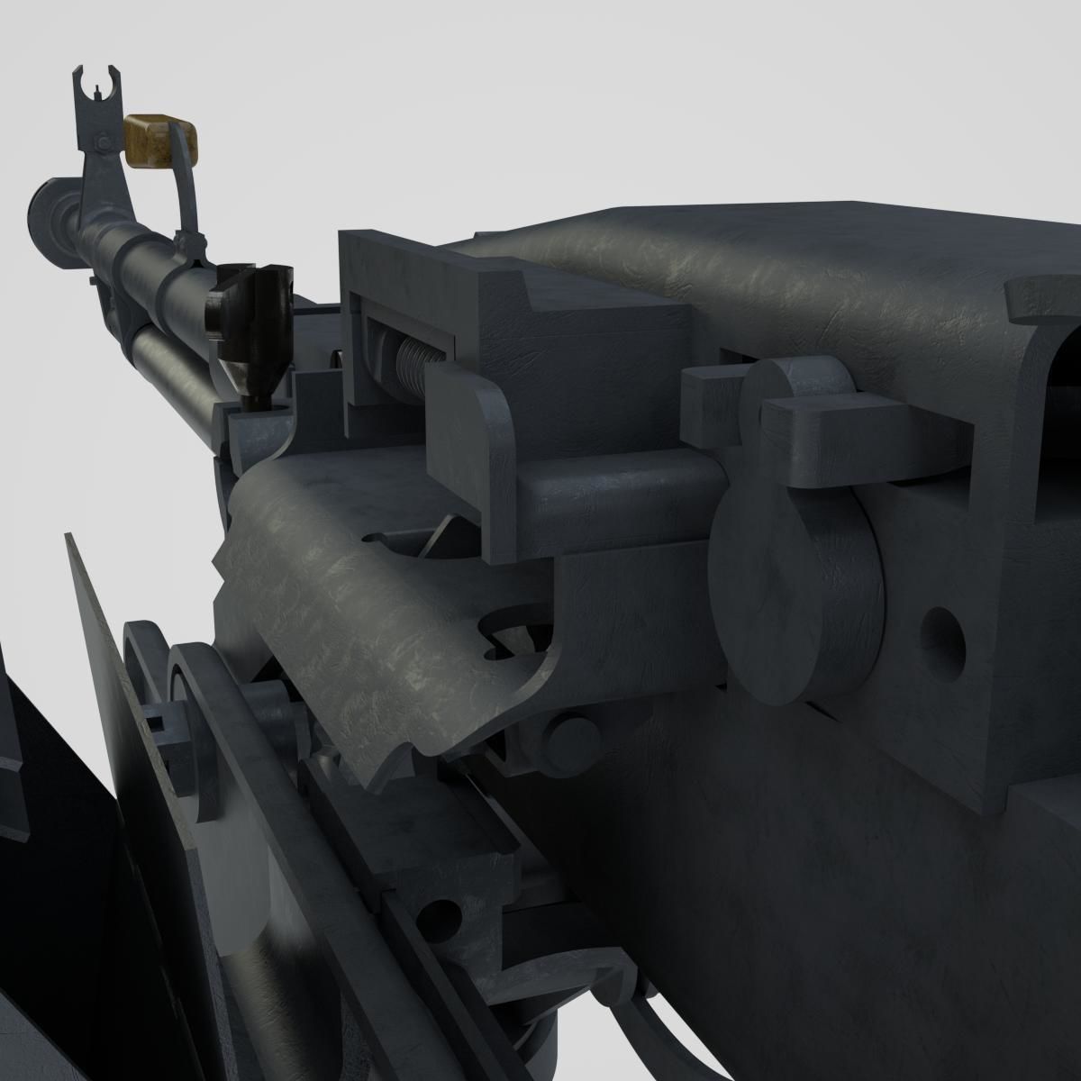 DSHK Machine Gun  with inner part 3D model_8