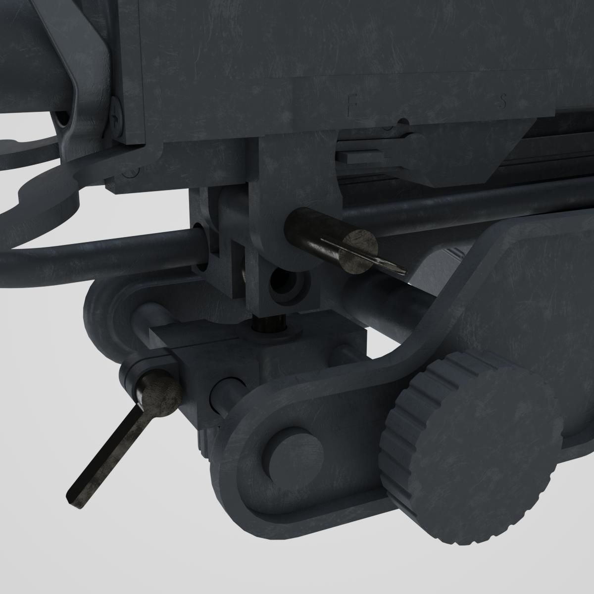 DSHK Machine Gun  with inner part 3D model_5