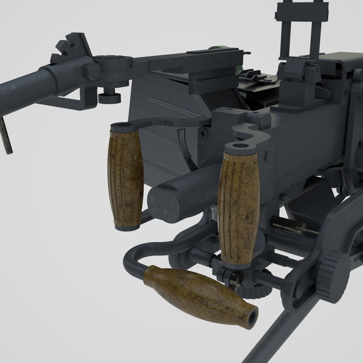 DSHK Machine Gun  with inner part 3D model_3
