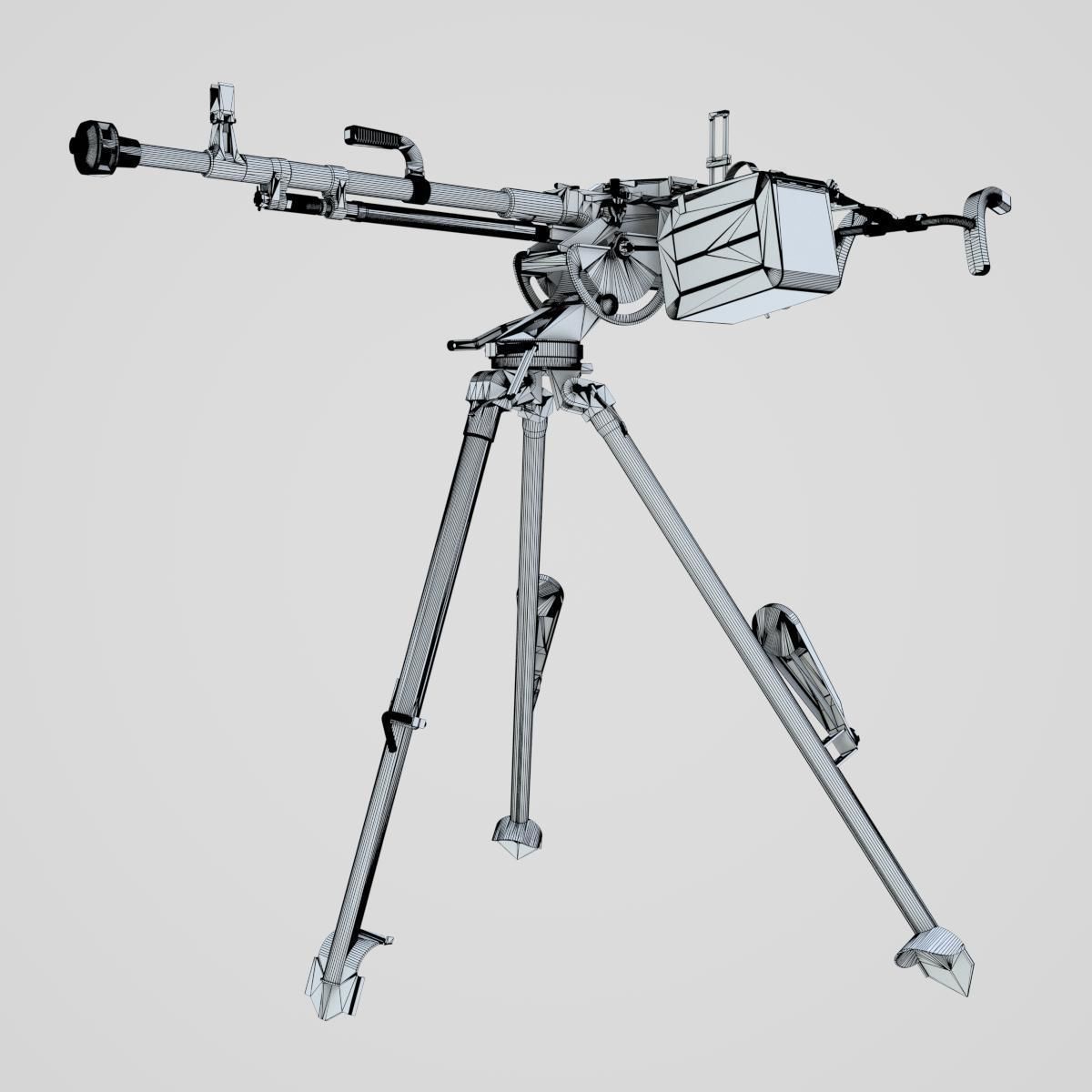 DSHK Machine Gun  with inner part 3D model_21