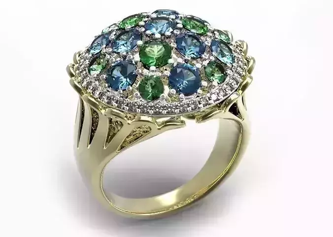 Ring topaz and diamond