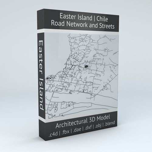 Easter Island Road Network and Buildings 3D model