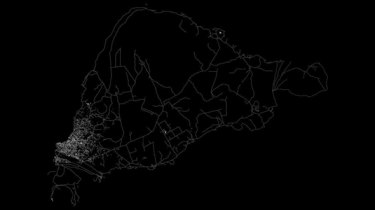 Easter Island Road Network and Buildings 3D model_9