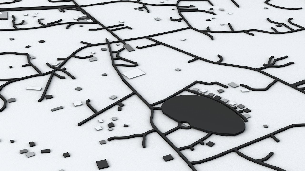 Easter Island Road Network and Buildings 3D model_5