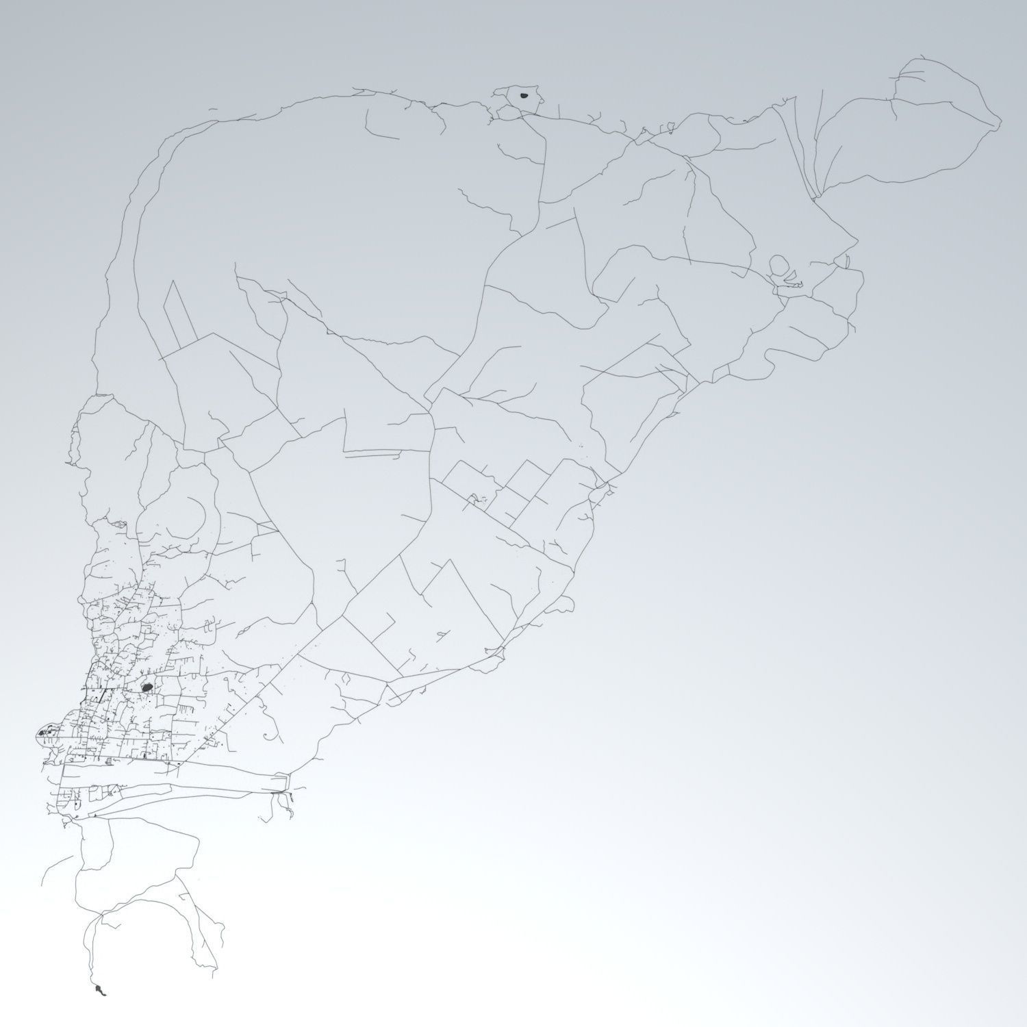 Easter Island Road Network and Buildings 3D model_2