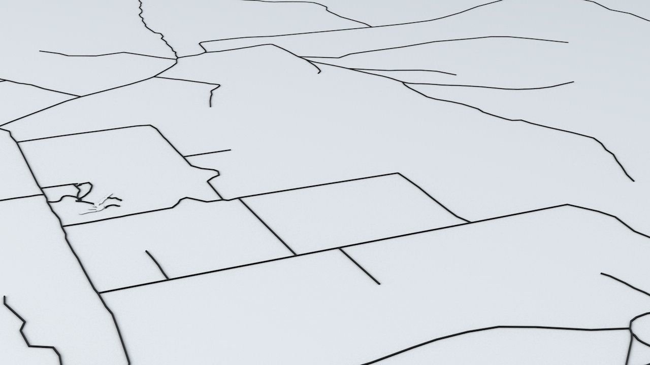 Easter Island Road Network and Buildings 3D model_6